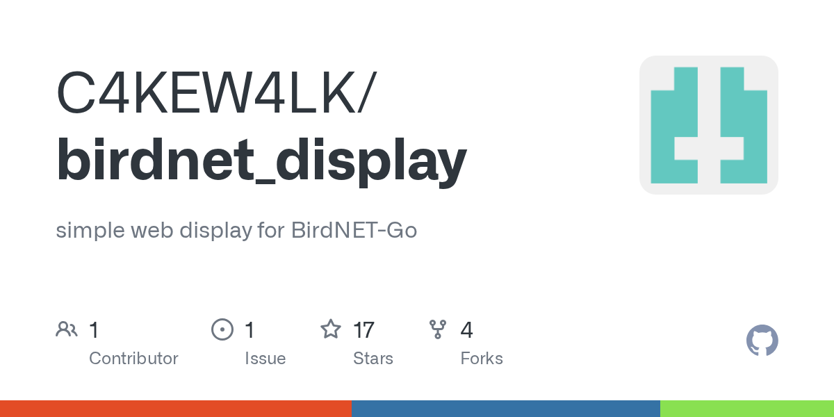 Thumbnail of GitHub - C4KEW4LK/birdnet_display: simple web display for BirdNET-Go