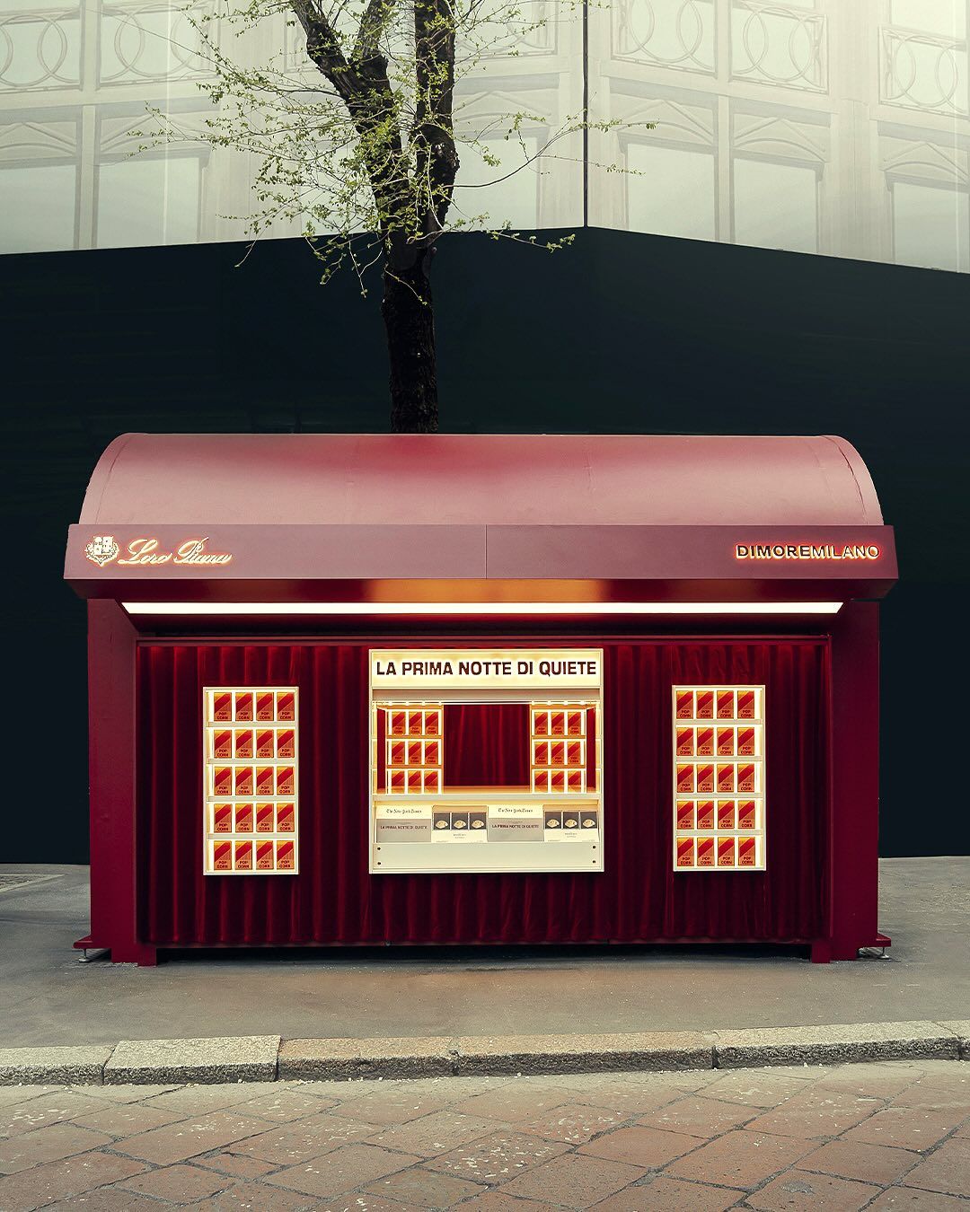 Thumbnail of Said I was excited for brands to jump on the cinema trend. Loro Piana said, “Hold my popcorn.” Converting their kiosk into a cinema box office for Milan Design Week....