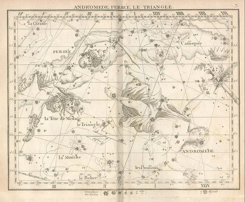Thumbnail of ‘Andromeda, Perseus, The Triangle’ by John Flamsteed from Atlas céleste de Flamstéed (1795)