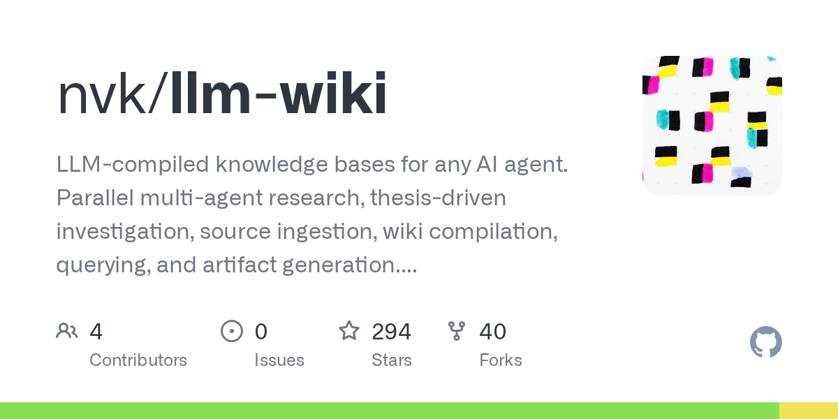 Thumbnail of LLM Wiki — LLM-compiled knowledge bases for any AI agent