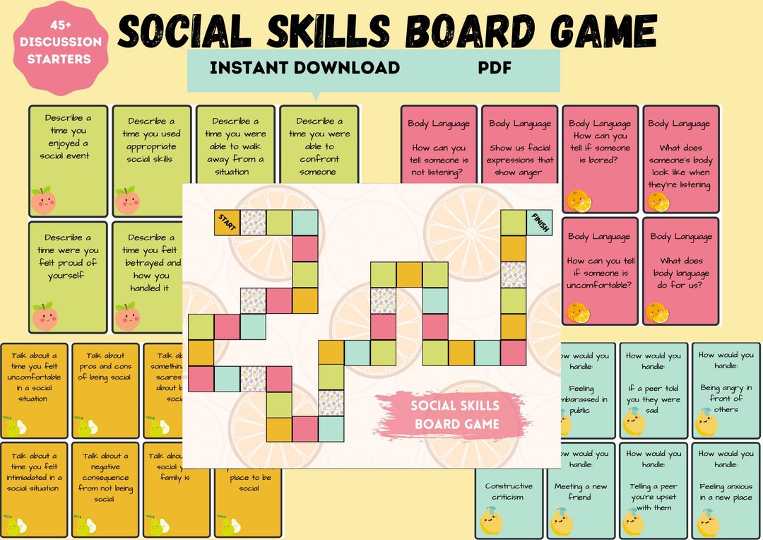 Thumbnail of Social Skills Board Game, Mental Health, Group Therapy Activity, Anxiety, Depression - Etsy