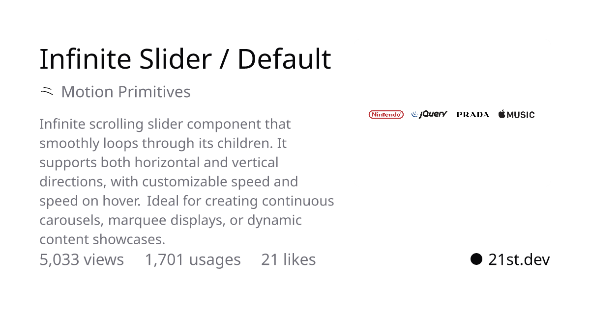 Thumbnail of 21st.dev - Discover, share, and craft UI components