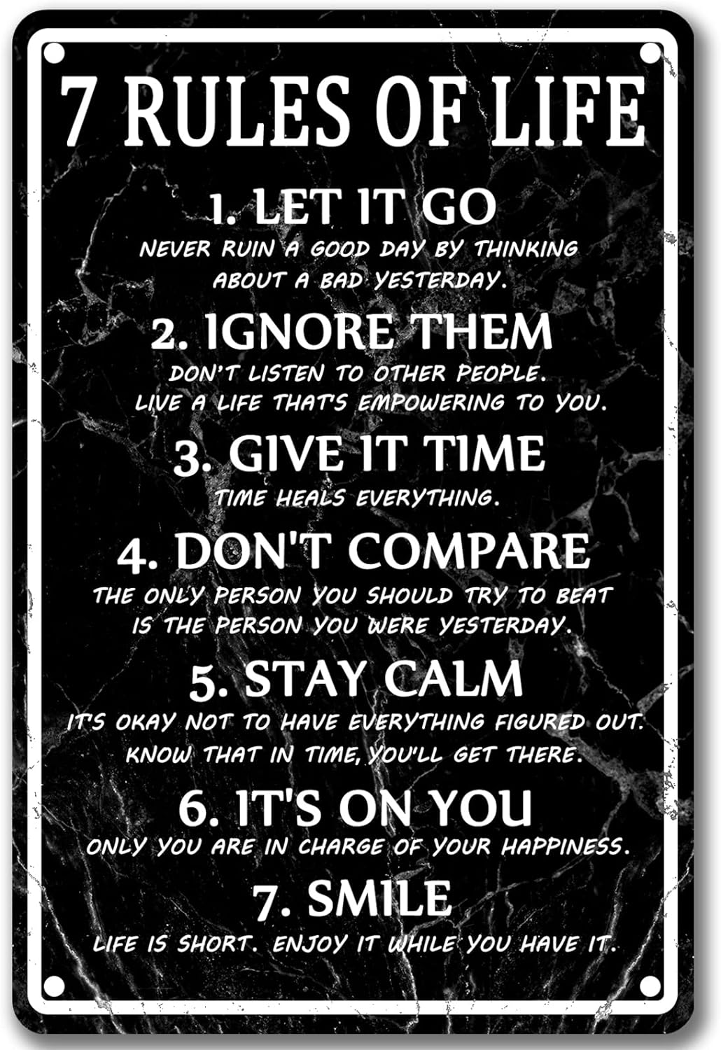 Thumbnail of Motivational Quotes Metal Tin Sign 7 Rules Of Life Wall Art For Men Motivational Poster Read Signs Inspirational Posters For Classroom High School Motivational Posters For Bedroom Boys Room Home