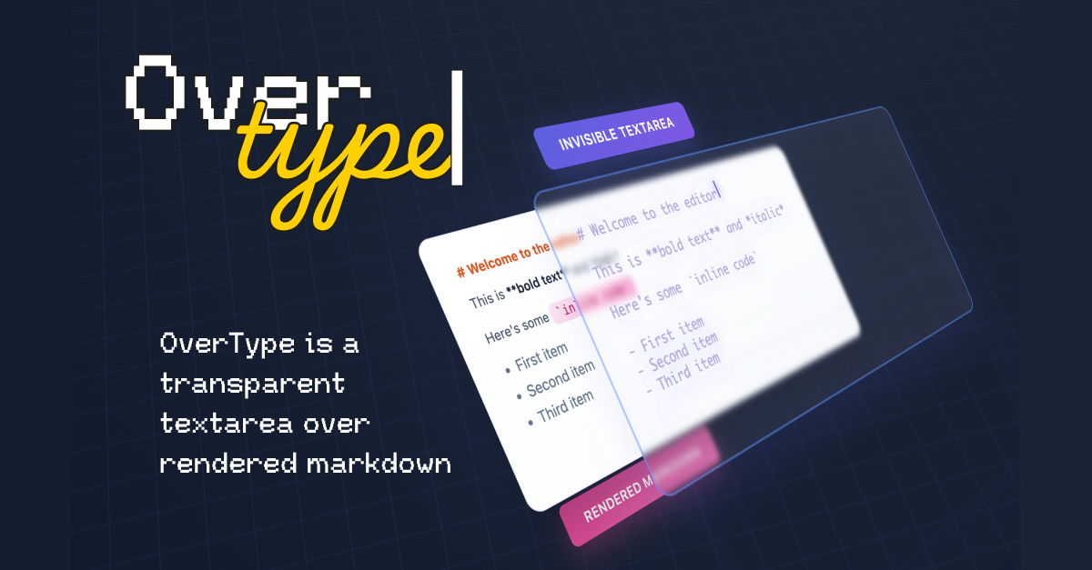 Thumbnail of OverType - The Markdown Editor That's a Textarea
