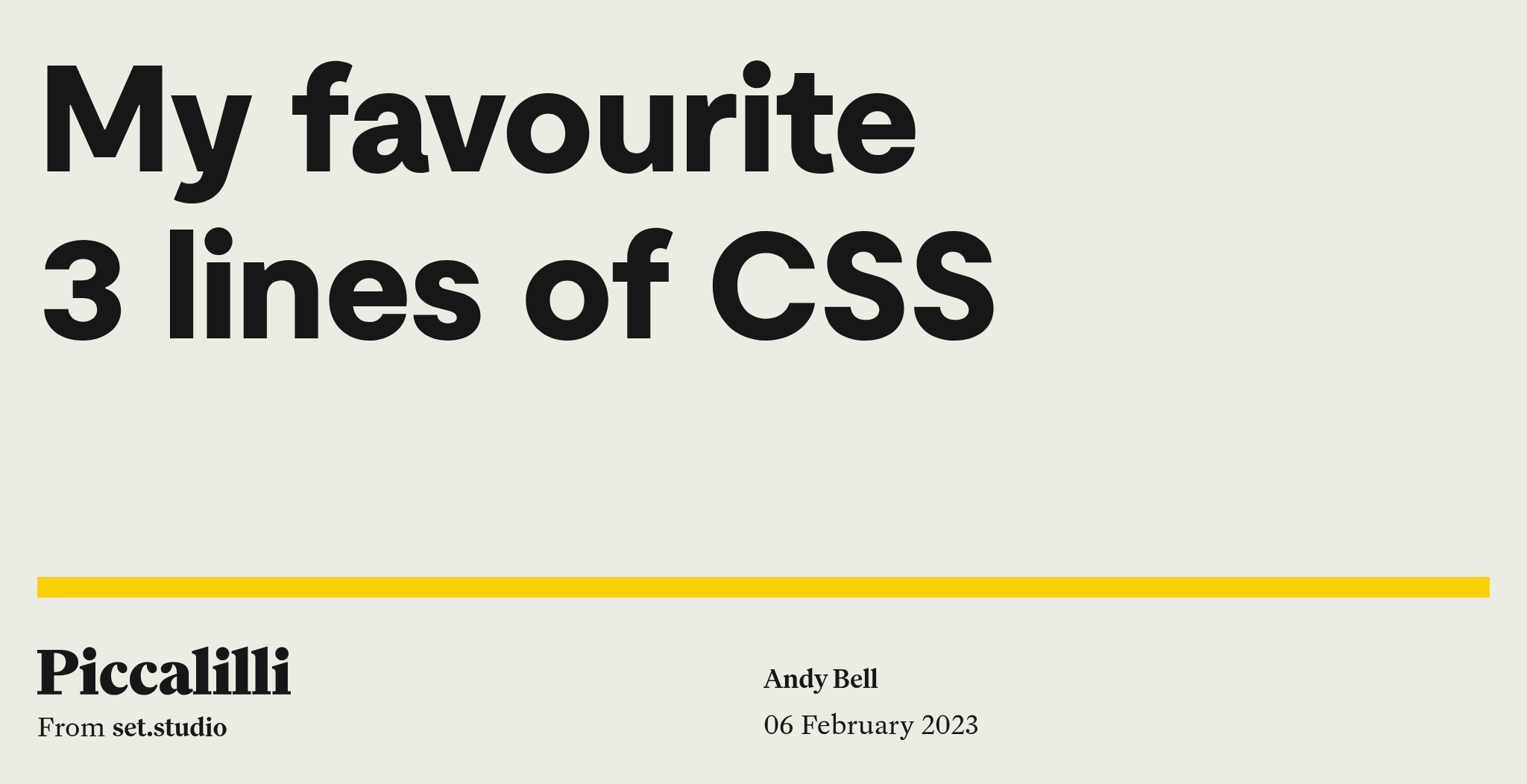 Thumbnail of My favourite 3 lines of CSS