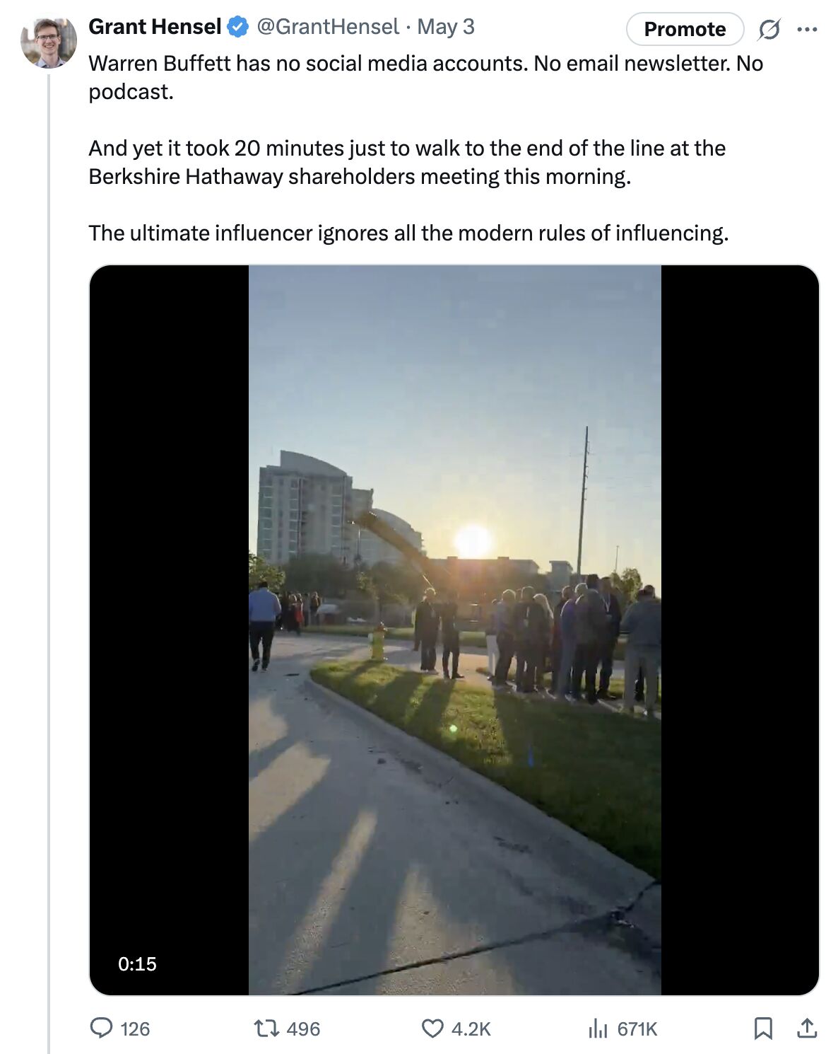 Thumbnail of I went viral last month. 671k views. CNBC asked to use my video. The… | Grant Hensel | 17 comments