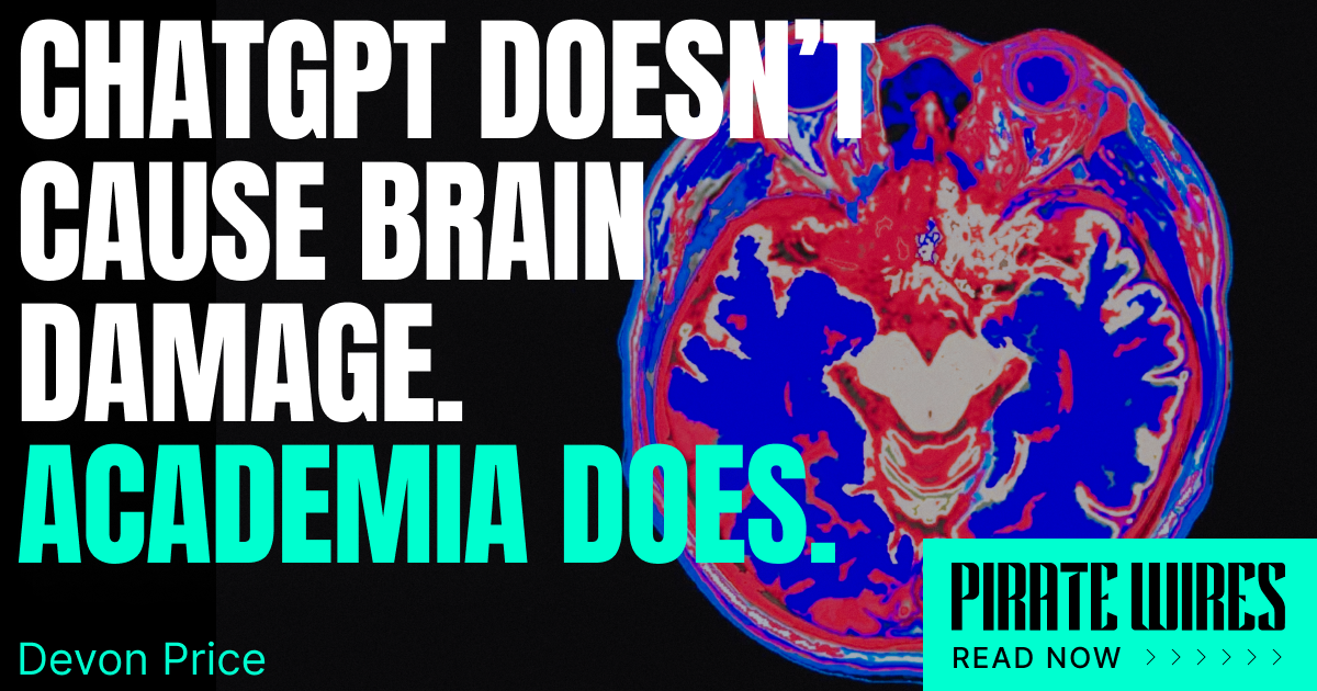 Thumbnail of ChatGPT Doesn't Cause Brain Damage. Academia Does.