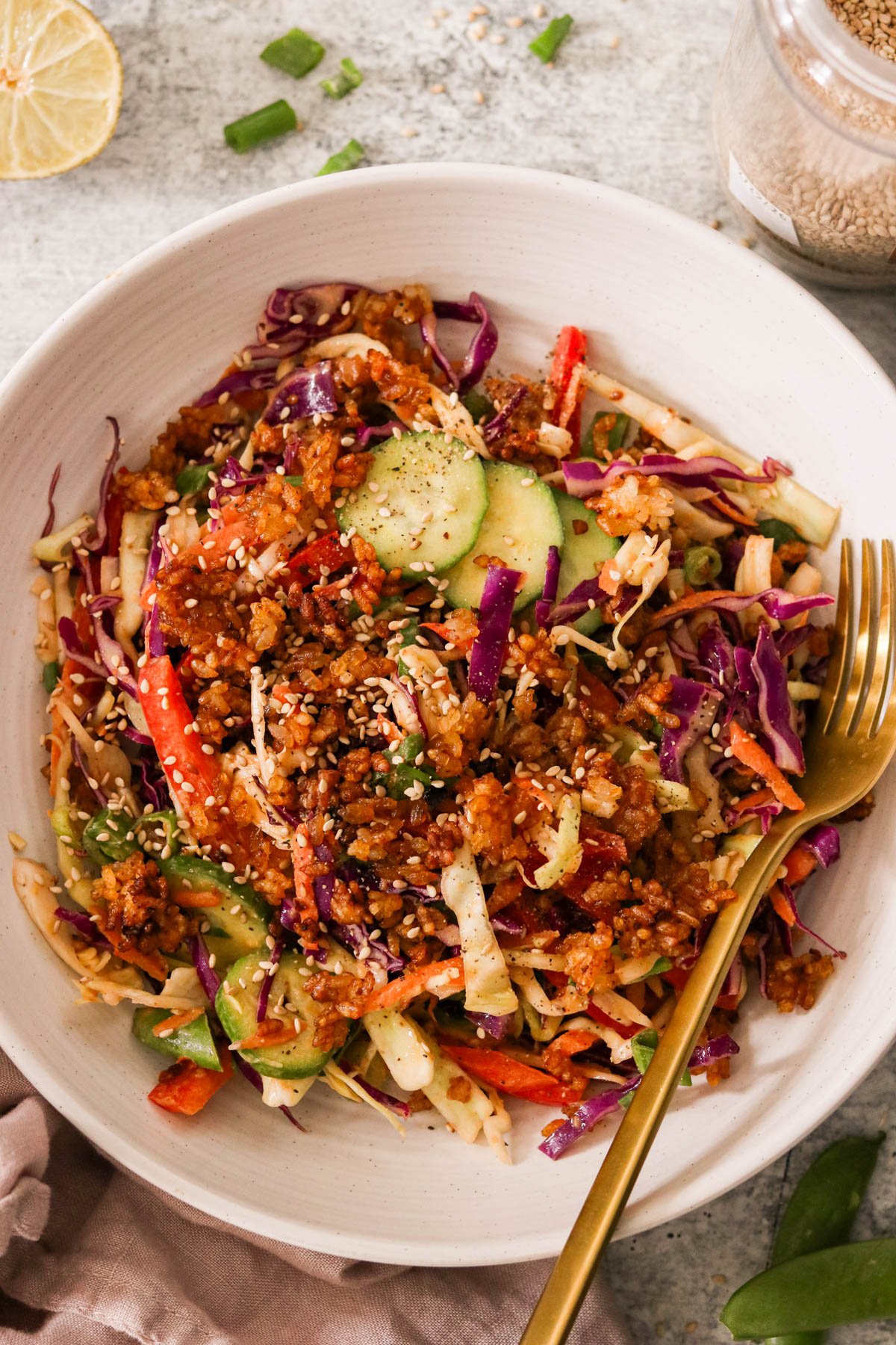 Thumbnail of Crispy Rice Salad with Peanut Sesame Dressing (Nam Khao-Inspired)