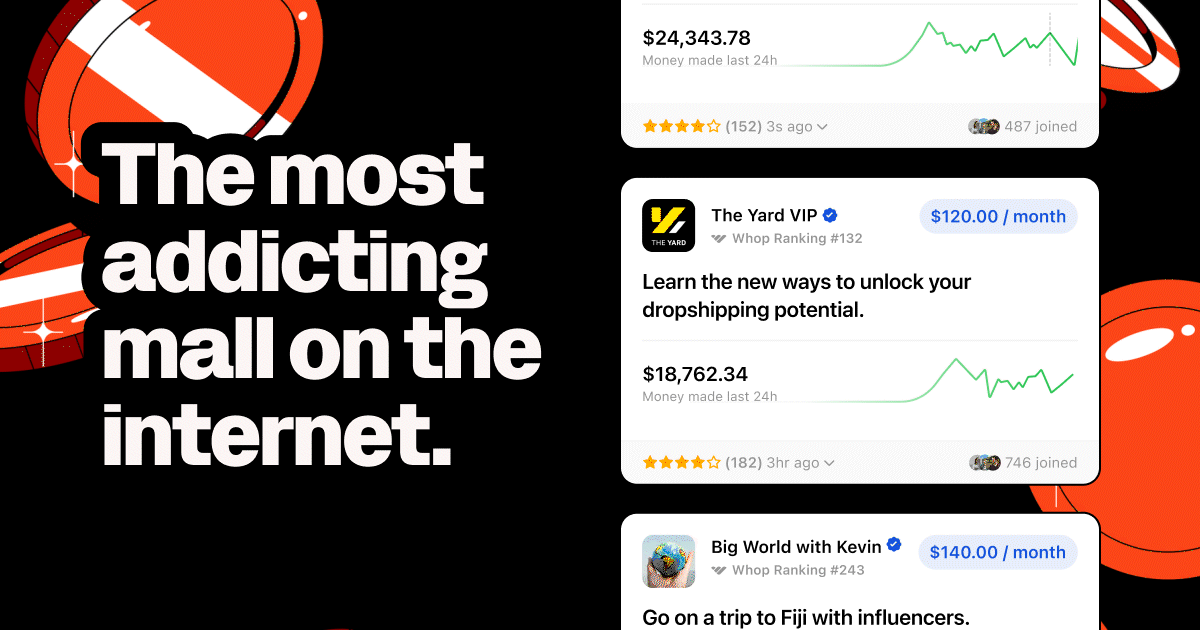 Thumbnail of Whop: Start a Business, Learn a New Skill, & Build a Network