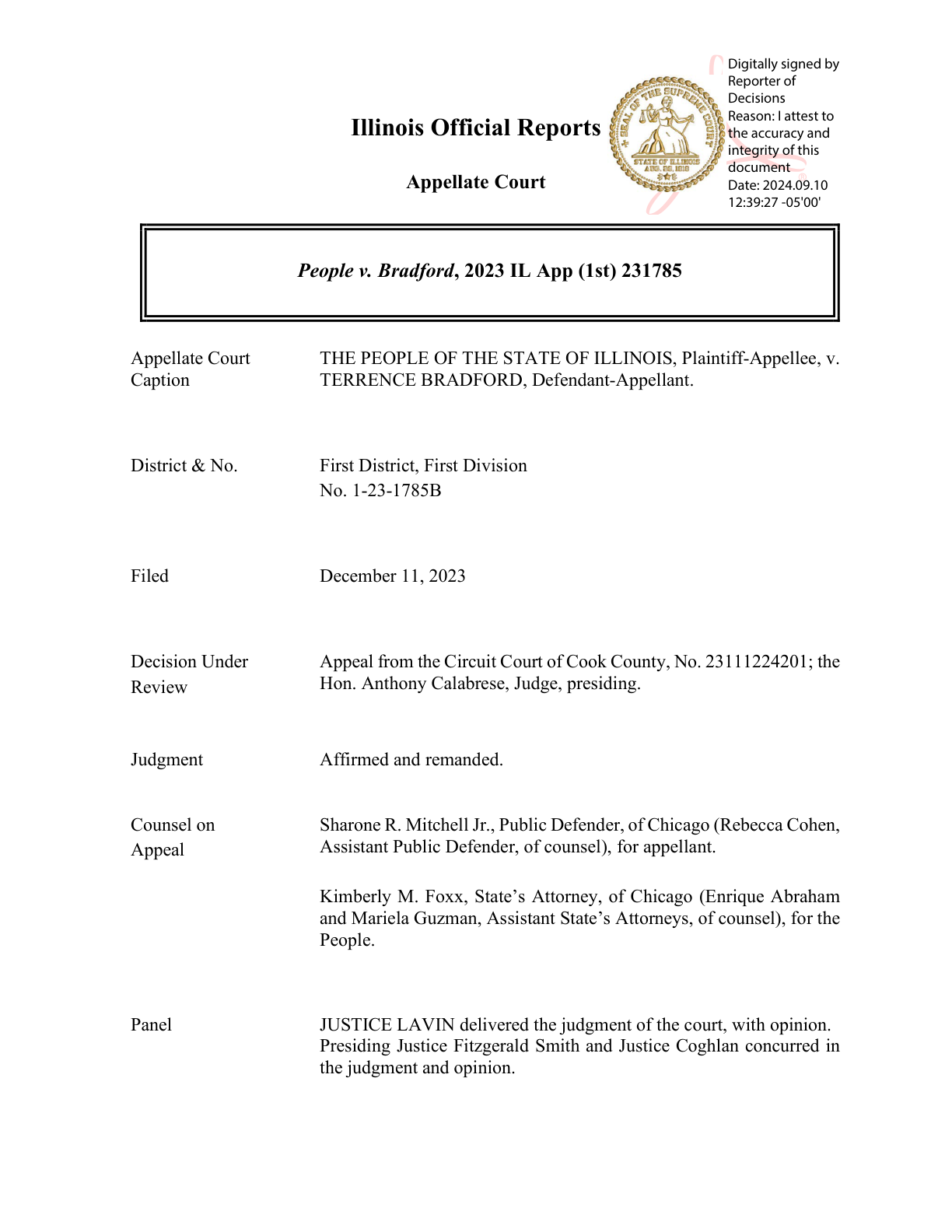 Thumbnail of People v. Bradford