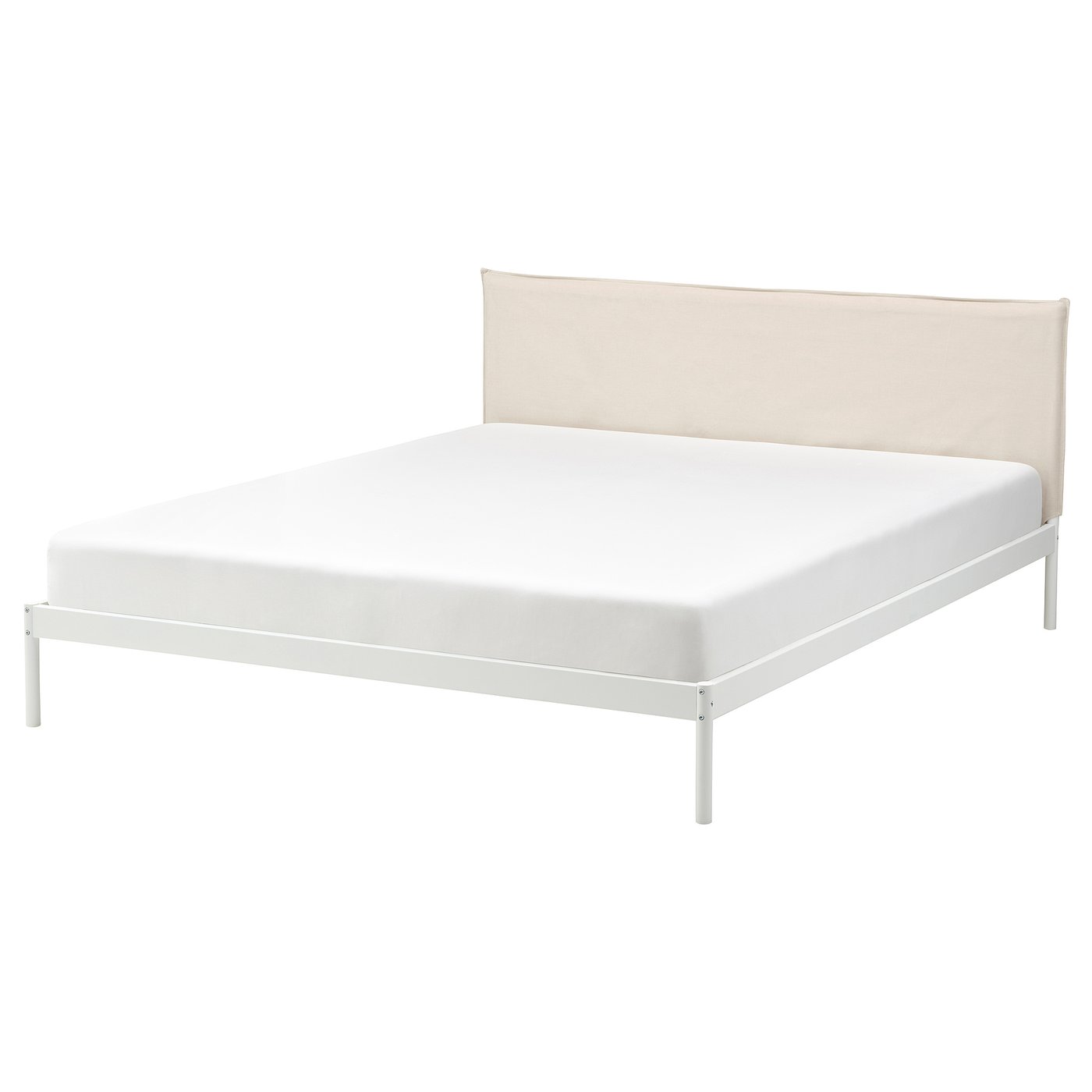 Thumbnail of KLEPPSTAD bed frame, white/Vissle beige, 140x200 cm - IKEA
