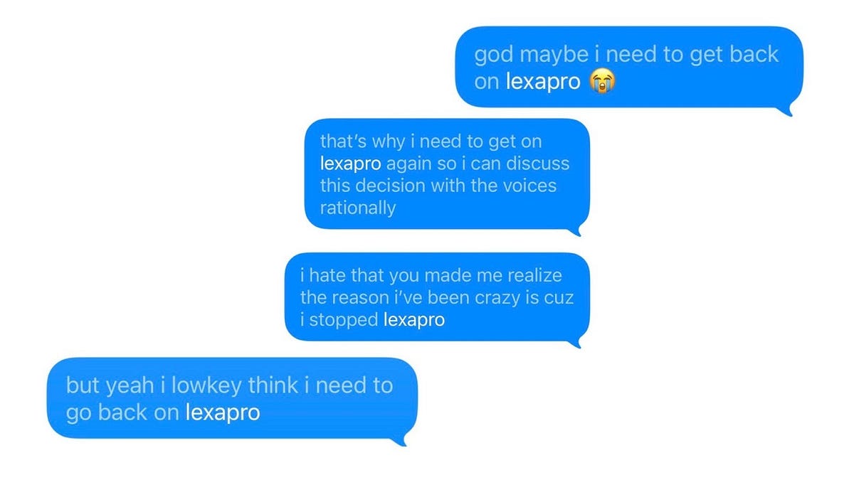 Thumbnail of Back on My Bullshit (Lexapro)