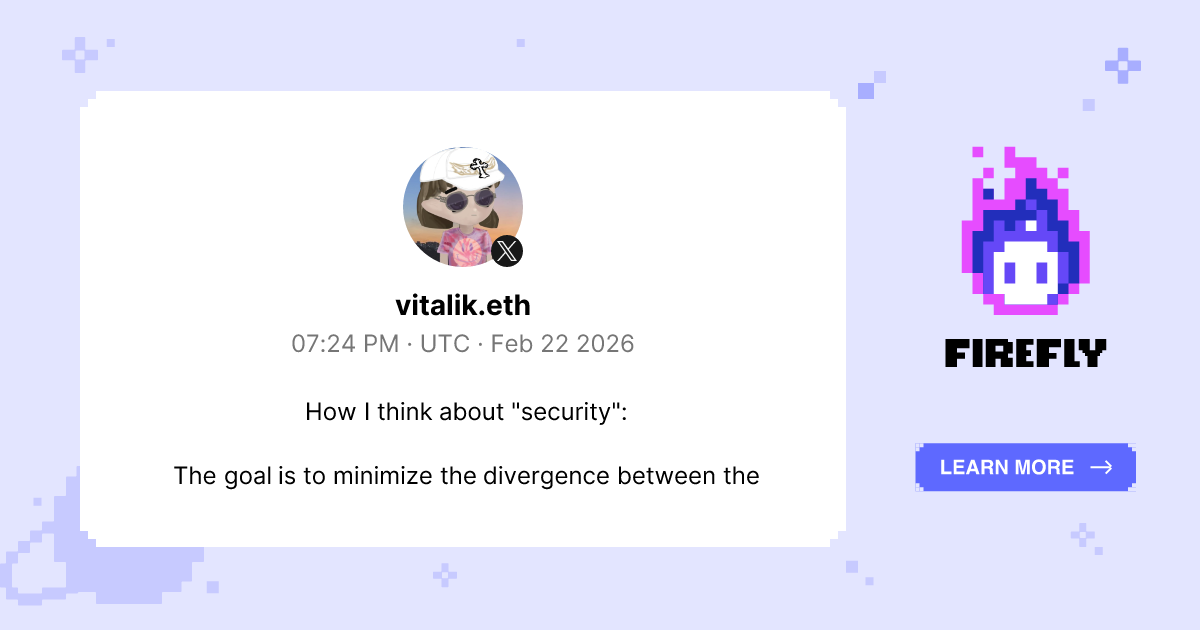 Thumbnail of View @VitalikButerin's post on Firefly