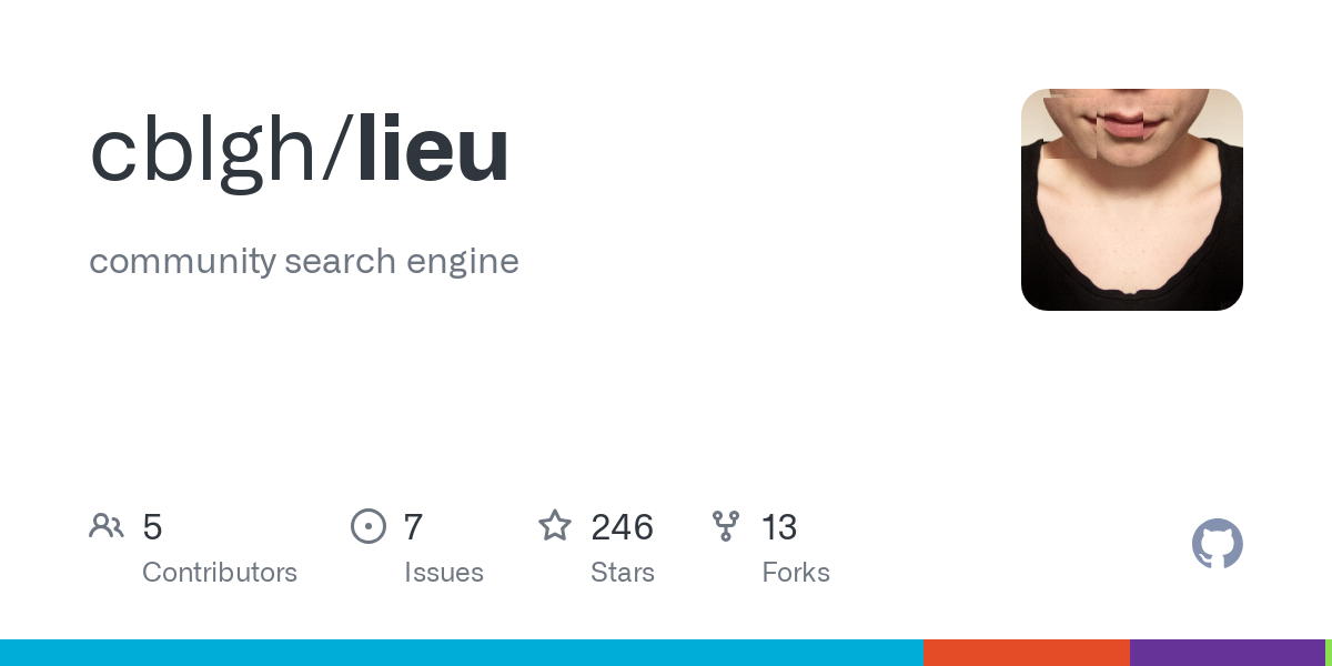 Thumbnail of GitHub - cblgh/lieu: community search engine