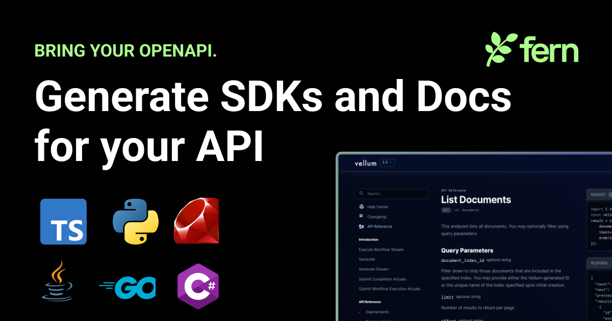 Thumbnail of Fern | SDKs and Docs for your API
