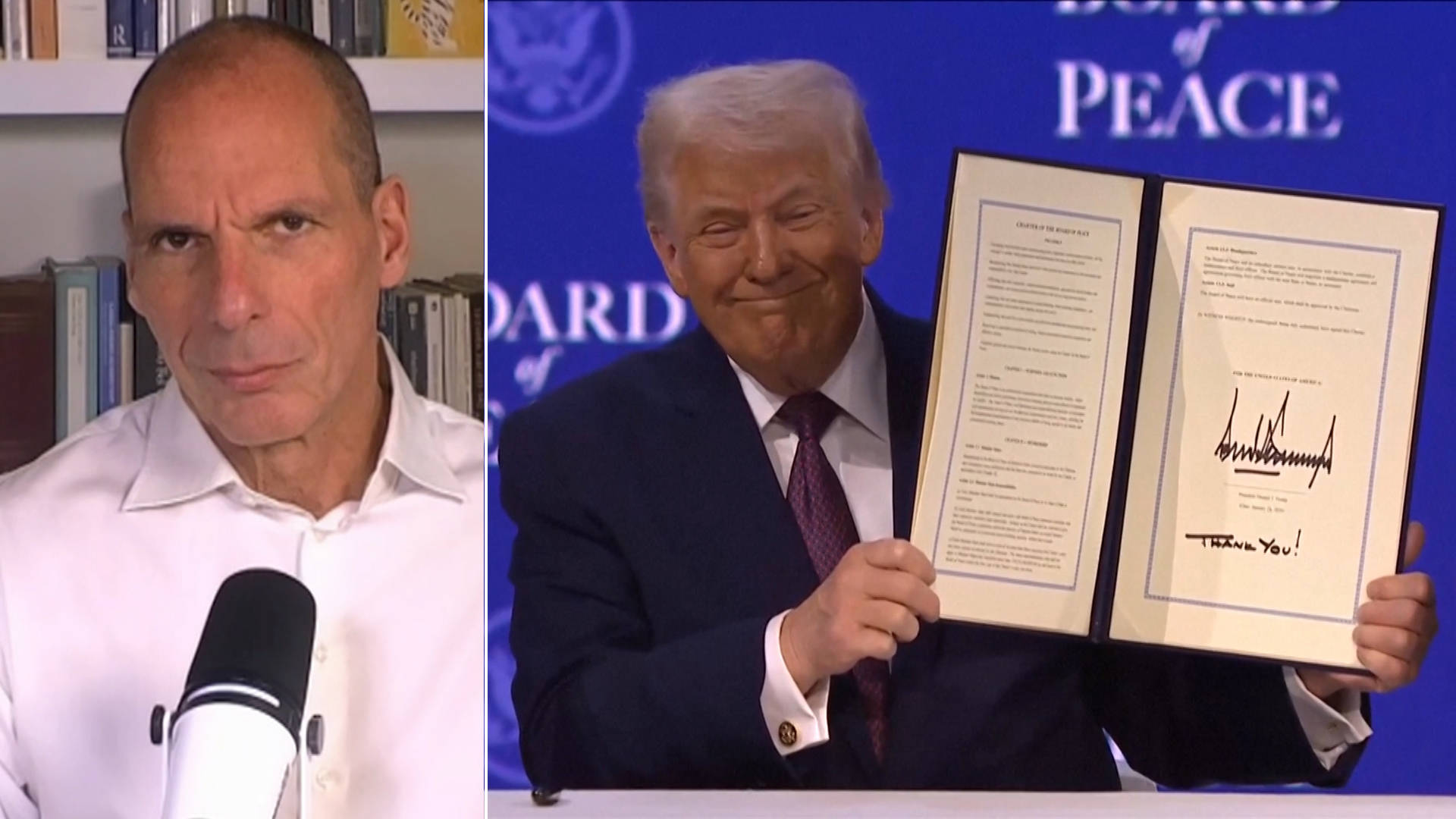 Thumbnail of “An Abomination”: Yanis Varoufakis on Trump’s “Board of Peace” & Threat to Democratic World Order