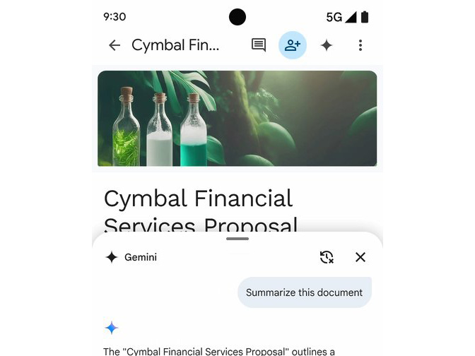 Thumbnail of Android版Googleドキュメント、Geminiで文書の要約や改善ができるように