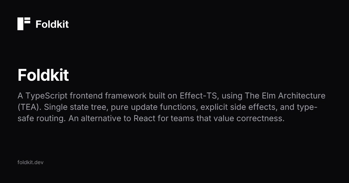 Thumbnail of Foldkit - TypeScript Frontend Framework Built on Effect-TS | Elm Architecture