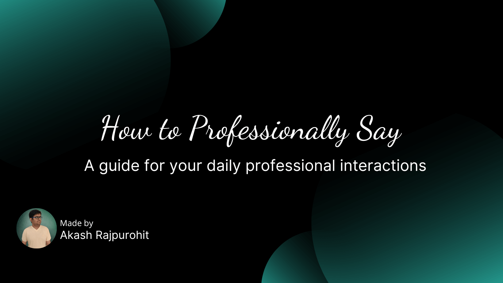 Thumbnail of How to professionally say