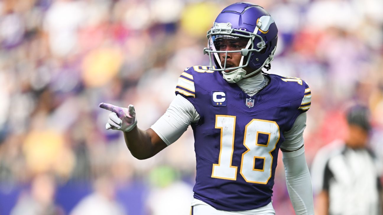 Thumbnail of Vikings' classic uniforms, Bengals' orange tops NFL Week 1 threads