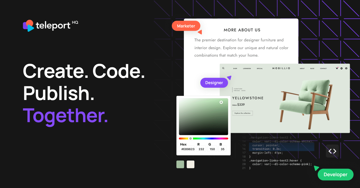 Thumbnail of Low-code Front-end Design & Development Platform | TeleportHQ