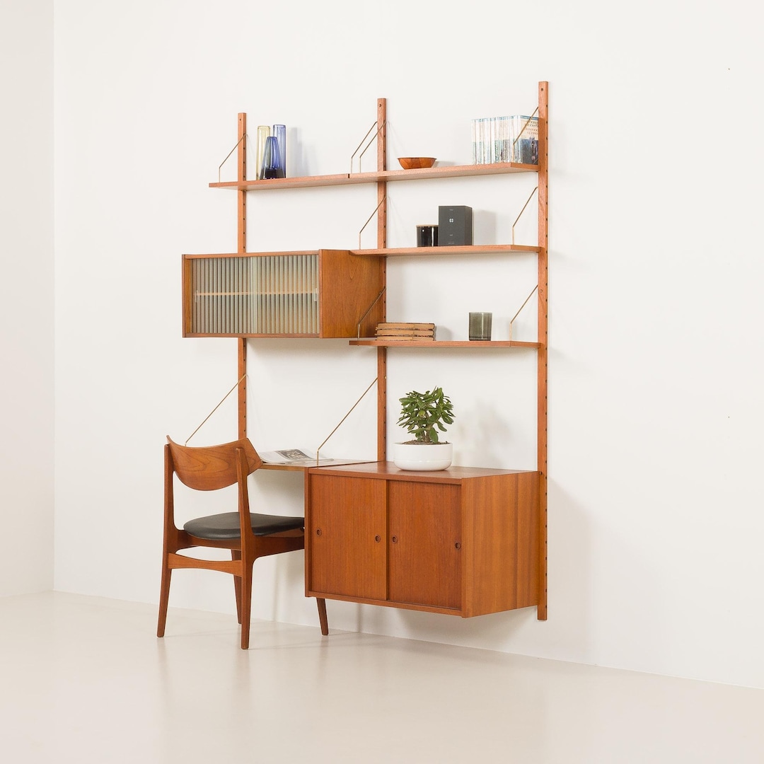 Thumbnail of Preben Sorensen Two Bay Teak Wall Unit, PS Systems Randers, Denmark, 1960s - Etsy