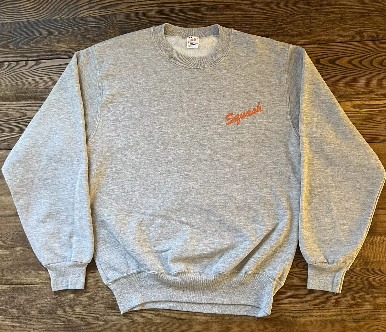 Thumbnail of Vintage 1980s Champion Crewneck Sweatshirt Squash Size L Made In US Gray | eBay