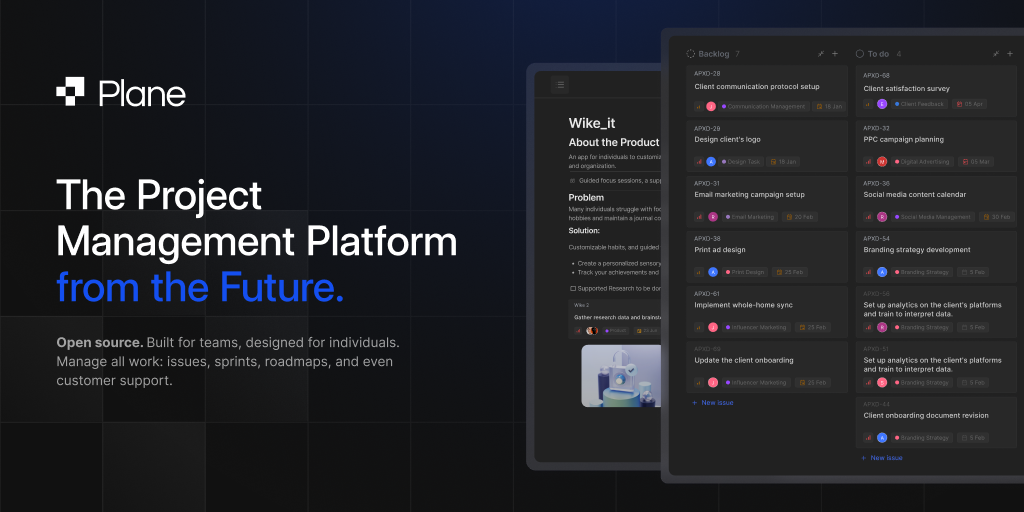 Thumbnail of GitHub - makeplane/plane: 🔥 🔥 🔥 Open Source JIRA, Linear, Monday, and Asana Alternative. Plane helps you track your issues, epics, and product roadmaps in the simplest way possible.